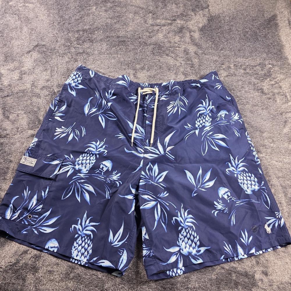Polo Ralph Lauren Kailua Swim Trunks Mens 3XLT Blue Tropical Pineapple Shorts